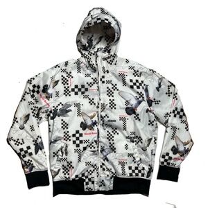Staple Pigeon windbreaker all-over checkerboard and pigeon print jacket